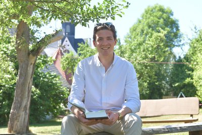 Christian Zochowski aus Hamburg genießt den Aufenthalt in der Pilgerherberge Großschirma.