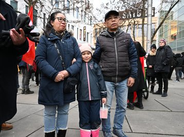 Hoa Nguyen, Emilia Nguyen und Pham Phison Mitte Februar in Chemnitz.