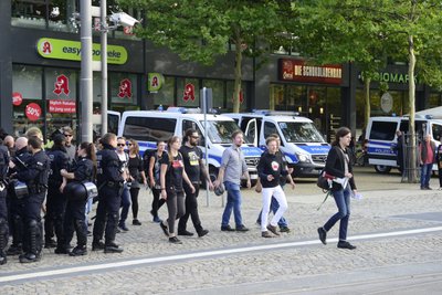 Auch aus Leipzig kommen Unterstützer von Chemnitz Nazifrei - vorn: Jürgen Kasek, früherer Landesvorsitzender der Bündnisgrünen in Sachsen.