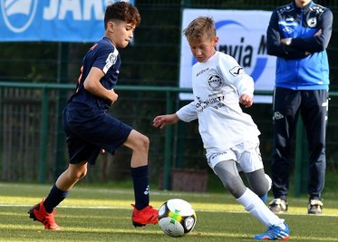 Die Frankenberger D-Junioren-Kicker um Jack Kaufmann (r.) blieben nach großem Kampf gegen Borea Dresden ohne Erfolg. 