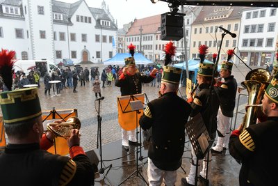 Auch der Bergmusikkoprs Saxonia unter der Leitung von Jens Göhler war Teil des begleitenden Kulturprogramms.