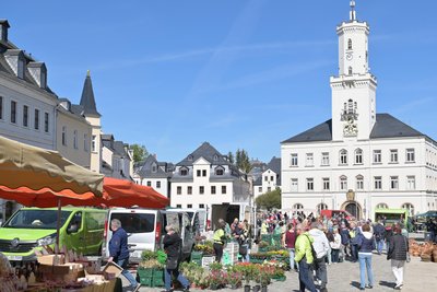 Der Blumen- und Pflanzenmarkt in Schneeberg hat am Samstag zum Stöbern eingeladen.