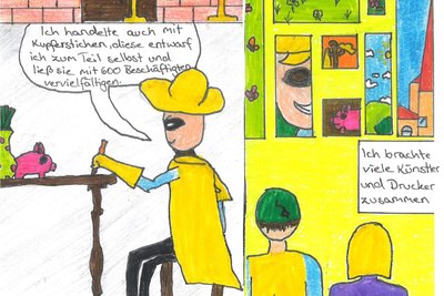Eine Art, Ackermanns Leben künstlerisch zu verarbeiten, sind von Schülern erstellte Comics.