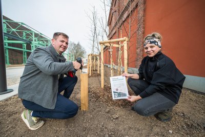 Michael und Kati Weichel von der Firma Obst- und Gemüsemarkthandel Weichel aus Adorf/Erzgebirge gehören zu den Baumpaten.