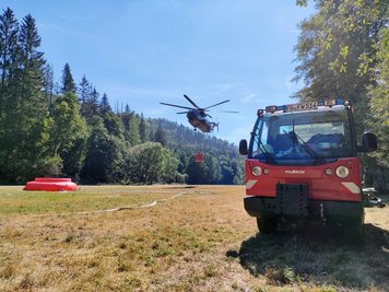 Feuerwehr Freiberg ist bei Waldbränden in der Sächsischen Schweiz im Einsatz. 