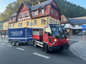 Einsatz der Freiberger Retter im Waldbrandgebiet bei Bad Schandau.