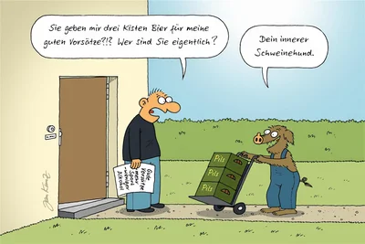 Ein niedliches Haustier: der innere Schweinehund.