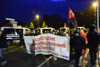 Die Kundgebung von Chemnitz Nazifrei endet am Hauptbahnhof.