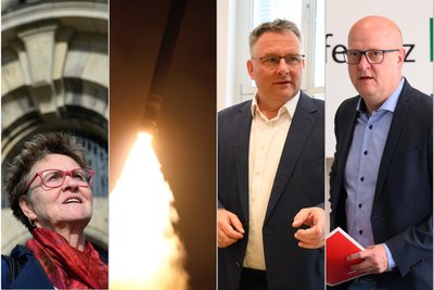 Sachsens Brombeere zerplatzte offiziell wegen Uneinigkeit über den Wortlaut der Friedenspräambel: die Fraktionschefs Sabine Zimmermann (BSW), Christian Hartmann (CDU, Mitte) und Henning Homann (SPD).
