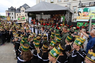 Die Parade war der emotionale Höhepunkt des bundesweiten Welterbetages, für den Schneeberg Gastgeber war.