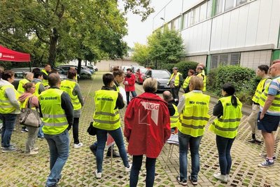 In der Großküche der Vielfaltmenü GmbH in Kesselsdorf bei Dresden wurde am Mittwoch gestreikt. 