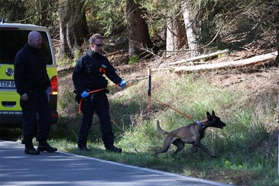 Bei den beiden Hunden, der Hündin Ebby (hier im Bild) und dem Rüden Manni, handelt es sich um Malinois. Sie zählen zu den Belgischen Schäferhunden. Beide haben verschiedene Ausbildungen, so auch als Leichenspürhund.