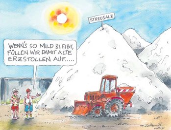 Autor Thomas Liersch säuft auf Arbeit. Auch wahr: Karikaturist Ralf Alex Fichtner pökelt Mikroschweine mit Streusalz.