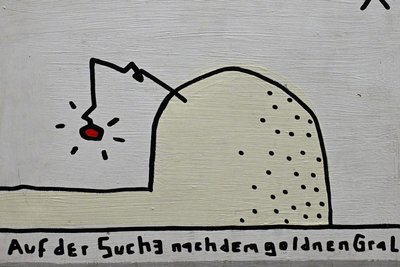 Eine frühe Arbeit von Matthias Müller: „Auf der Suche nach dem goldnen Gral“. Schon als Kind hatte er gern gezeichnet und gestaltet.