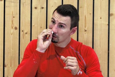 Die Nase ist lädiert: Vaclav Klimt wurde im Heimspiel gegen Hermsdorf hart attackiert.