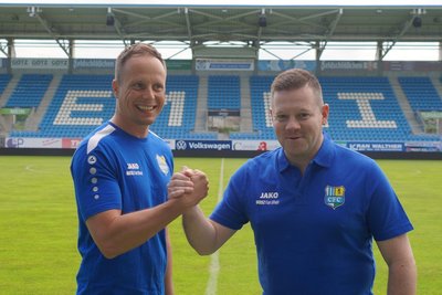 Pierre Knechtel (links) und Matthias Wistuba wurden im vergangenen Jahr als neues Führungsduo des NLZ vorgestellt. Wistuba ist schon wieder weg.