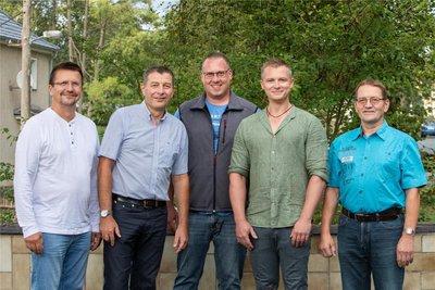Dem Ortschaftsrat von Straßberg gehören an, v. li.: Ralf Bräunel, Ortsvorsteher Dieter Blechschmidt, Tom Schlachcikowski (alle CDU), Marcus Spranger und Matthias Limmer (beide Freie Wähler).