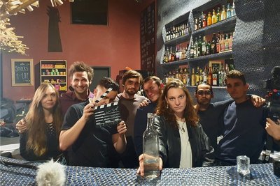 Ein Teil der Filmcrew im Weltecho. Gedreht wurde noch vor der Pandemie.
