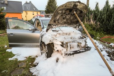 Ein Skoda ist am Montagabend in Zschorlau ausgebrannt.
