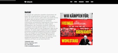 Bildschirmaufnahme von der Internetseite "TheRepublic". 