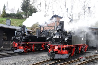 Die Preßnitztalbahn ist von Karfreitag bis Ostermontag zwischen Jöhstadt und Steinbach unterwegs.