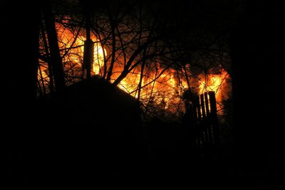Die Flammen schlugen teils meterhoch aus dem Gebäude.
