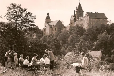 Alte Stadtansichten von Schwarzenberg gibt es viele. Schloss und Kirche waren oft Motiv.