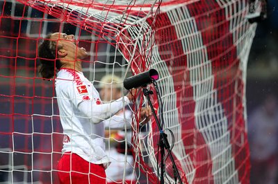 Yussuf Poulsen heute mit Doppelpack. Der RB-Stürmer schoss die beiden ersten Tore.
