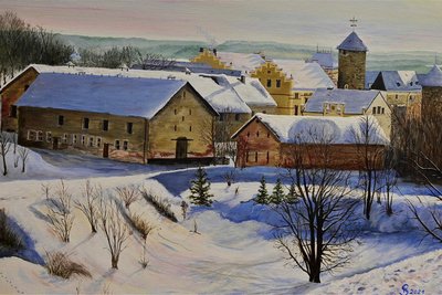 "Gut und Schloß Voigtsberg im Dezember 2009" von Klaus Sommer.