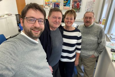 Wollen das Jahr nutzen, um schlanker und fitter zu werden: Michael Stellner, Jochen Walther, Annegret Riedel, Thomas Croy. (v. l.).