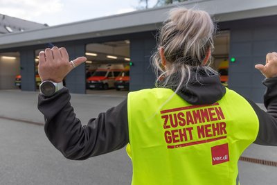 Im Mai hatte Verdi zum Warnstreik vor der Rettungswache in Geyer aufgerufen.