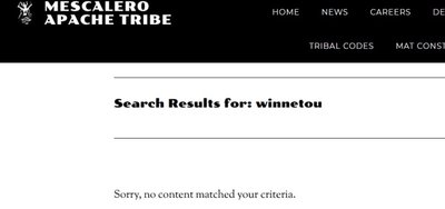 Beim eigenen Stamm unbekannt: Winnetou, die Romanfigur Karl Mays, findet man auf der Website der Mescaleros gar nicht. 