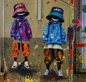 Solche Bilder von Marshal Arts sind in vielen Räumen zu finden.