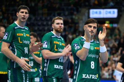 In seinem letzten Spiel für die Handballer des SC DHfK Leipzig traf Lucas Krzikalla (rechts) dreimal. (Archivfoto)