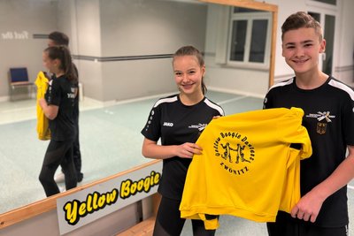 Fiona Meischner und Louis Novak fühlen sich bei den Yellow Boogie Dancers in Zwönitz pudelwohl. Sie gehören zur Riege der Turnierpaare.