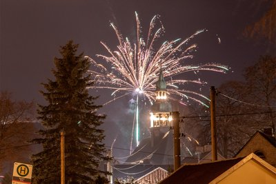 Feuerwerk in Sehmatal-Neudorf.