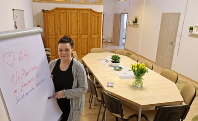 "Willkommen im Zentrum für selbstbestimmte Menschen", hat Bianca Hofmann auf das Papier geschrieben. 