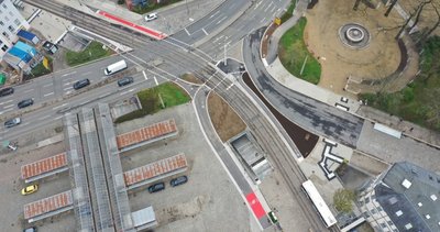 Die Radweg-Kreuzung an der Humboldtstraße/Bahnhofstraße in Zwickau ist sehr gut ausgebaut und sicher. 