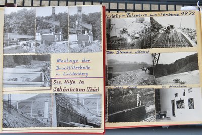 Reiner Emmrichs privates Fotoalbum erinnert auch an den Bau der Talsperre Lichtenberg.