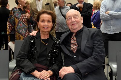 Georg Baselitz und seine Frau Elke - nicht Kopf stehend - 2019 in München. 