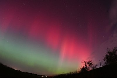 Der Himmel über Eilenburg leuchtete in der vergangenen Nacht.