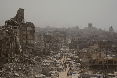 Völlig zerstörte Gebiete in Gaza-Stadt. US-Präsident Donald Trump hat jetzt seinen Friedensplan für den Gazastreifen vorgestellt.