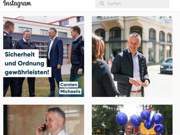 Carsten Michaelis (CDU) ist auf allen relevanten Social-Media-Kanälen vertreten. Sein Instagram-Account ist nur ein Beispiel. 