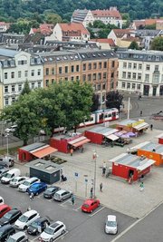 Der Neumarkt in Zwickau gilt als städtischer Brennpunkt für Kleinkriminalität. 