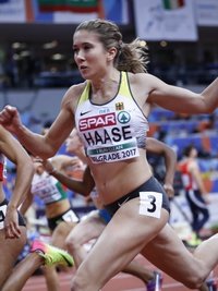 Rebekka Haase sprintete über 60 Meter auf Rang acht.