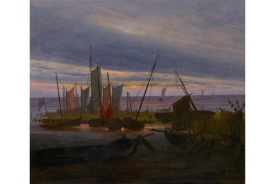 „Schiffe im Hafen am Abend“ von Caspar David Friedrich aus dem Jahr 1828 ist im Albertinum zu sehen.