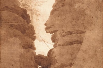„Das Felsentor im Uttewalder Grund“ zeichnete Friedrich 1800.