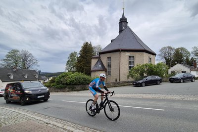 Die Tour von Kap Arkona auf den Fichtelberg führte Hagen Schanze auch durch Breitenbrunn.