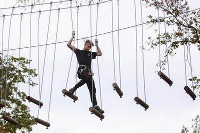 Voraussichtlich ab April 2025 können sich Besucher im Kletterwald an der Talsperre Pöhl wieder an den Parcours probieren.