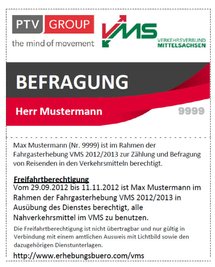 Mit diesem Ausweis stellen sich die VMS-Mitarbeiter vor.